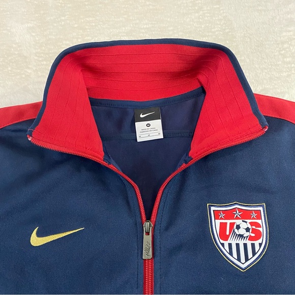 NIKE USA Soccer N98 2011 Full Zip Track Athletic Jacket Size M Blue Red Gold - Picture 3 of 10